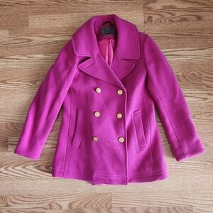 EUC J. Crew Stadium Cloth By Nello Gori Pink Peacoat, Size S
